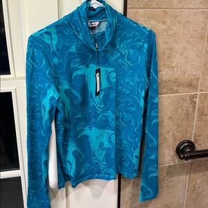 Aqua Swirl Long Sleeve Turtle Neck by The Kit by Daniel Vosovic. Size L. NWT